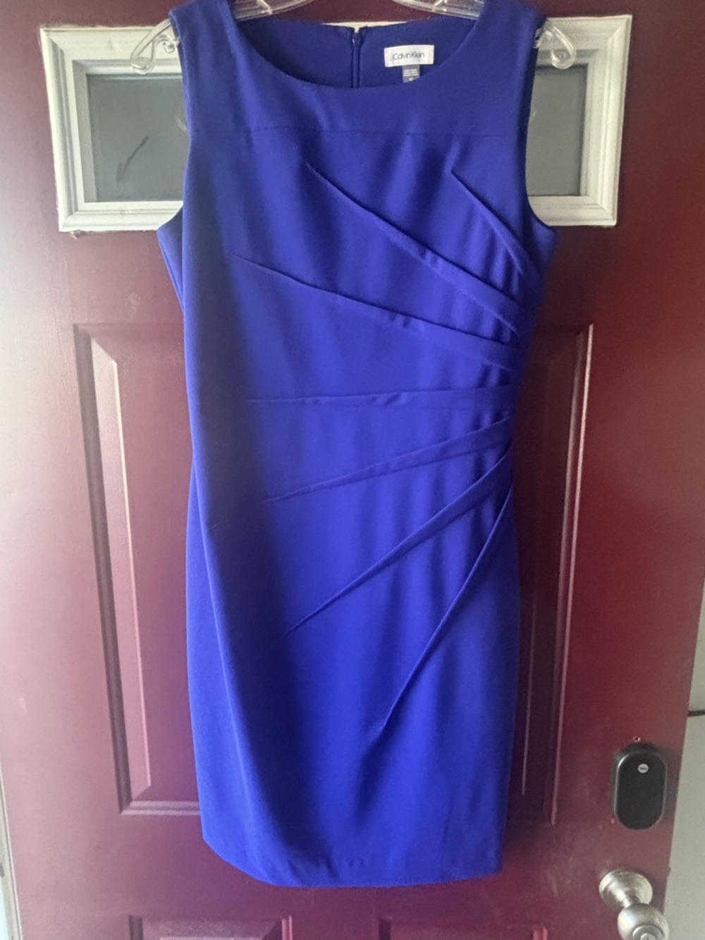 Calvin Klein Sleeveless Cobalt Blue Midi Sheath Dress